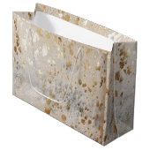 金ゴールドプリント金属 ラージペーパーバッグ (正面アングル)