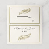 金ゴールドプルメフェザーアイボリーBGエスコート座席表 プレイスカード (外部開封)