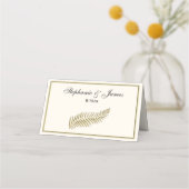 金ゴールドプルメフェザーアイボリーBGエスコート座席表 プレイスカード (正面)