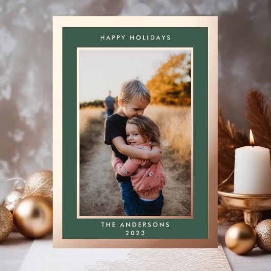 金ゴールドプレスはっきりしたエレガンスクリスマス縁ど写真 箔シーズンカード