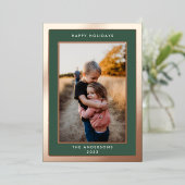 金ゴールドプレスはっきりしたエレガンスクリスマス縁ど写真 箔シーズンカード (立ち正面)