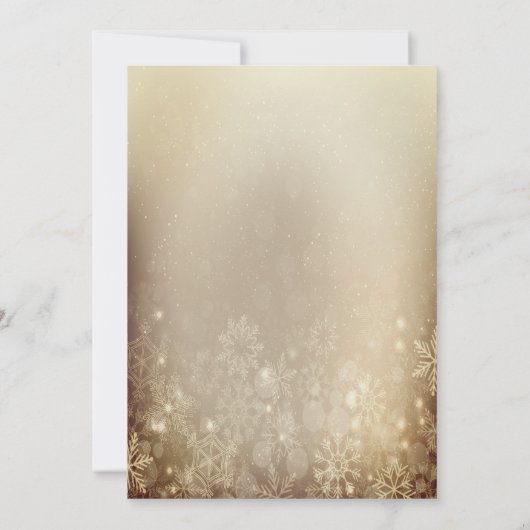 金ゴールドプレゼント、スノーフレークヴィンテージ会社 招待状 (裏面)