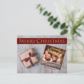 金ゴールドプレゼントSnowy Deck写真 ポストカード (スタンド正面)