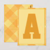 金ゴールドプレッドレター「A」タイポグラフィバナーカード ポストカード (正面/裏面)