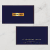 金ゴールドプレートが付いている真夜中の青の名刺 名刺 (正面/裏面)
