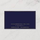 金ゴールドプレートが付いている真夜中の青の名刺 名刺 (裏面)