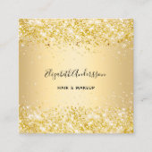 金ゴールドプロファイルの写真のqrコード スクエア名刺 (正面)