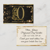 金ゴールドプロフェッショナルエレガントモダン書法 名刺 (正面/裏面)