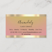 金ゴールドプロフェッショナルコンサルティングダスティピンクグリッター 名刺 (裏面)