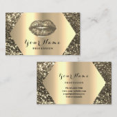 金ゴールドプロフェッショナルパーマネントメイクアップアーティストキス 名刺 (正面/裏面)