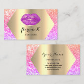 金ゴールドプロフェッショナルパーマネントメイクアップアーティストパステル 名刺 (正面/裏面)