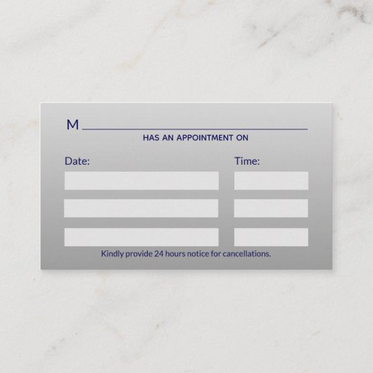 金ゴールドプロフェッショナルブルーメディカルカドゥセウス 予約カード (裏面)