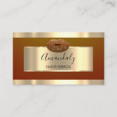 金ゴールドプロフェッショナルメイクアップアーティストグリッターキスリップ 名刺 (正面)