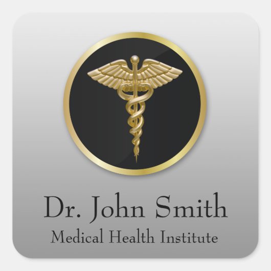 金ゴールドプロフェッショナルメディカルカドゥセウス – ステッカー (正面)