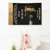 金ゴールドプロフェッショナル加圧洗浄力洗浄 横断幕 (インサイチュ)