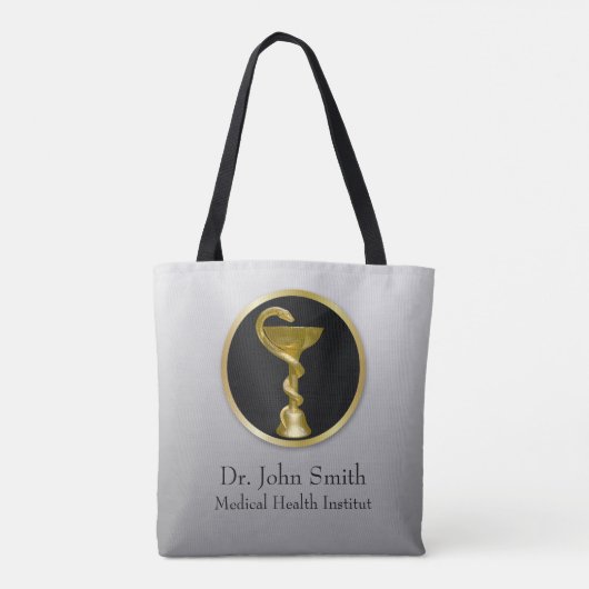 金ゴールドプロフェッショナル医療衛生ボウル トートバッグ (裏面)
