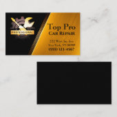 金ゴールドプロフェッショナル工具自動補修カー整備士 名刺 (正面/裏面)
