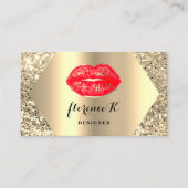 金ゴールドプロフェッショナル常設メイクアップアーティストレッド 名刺 (正面)
