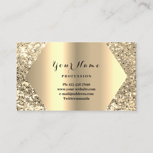 金ゴールドプロフェッショナル常設メイクアップアーティストVIP 名刺 (裏面)