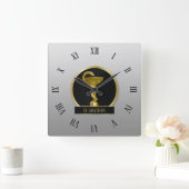 金ゴールドプロフェッショナル衛生医用ボウル名 スクエア壁時計 (ホーム)