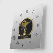 金ゴールドプロフェッショナル衛生医用ボウル名 スクエア壁時計 (傾斜)