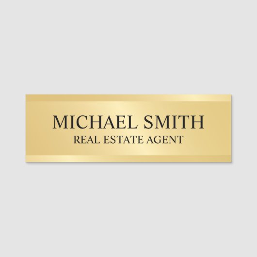 金ゴールドプロフェッショナル パーソナライズされた 名札 (正面)
