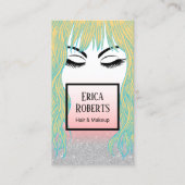 金ゴールドヘアガールメイクアップアーティスト&ヘアサロン 名刺 (正面)