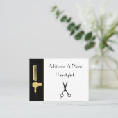 金ゴールドヘアスタイリストモダンミニマル白黒 名刺 (スタンド正面)