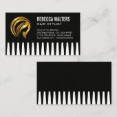 金ゴールドヘアロゴ | ウォメンズ美しい 名刺 (正面/裏面)