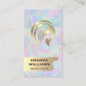 金ゴールドヘアロゴ | 虹色の金属幾何学 名刺 (正面)