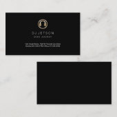 金ゴールドヘッドフォンアイコンディスクジョッキー名刺 名刺 (正面/裏面)