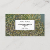 金ゴールドヘナ花背ペイズリー模様 名刺 (裏面)