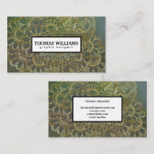 金ゴールドヘナ花背ペイズリー模様 名刺 (正面/裏面)