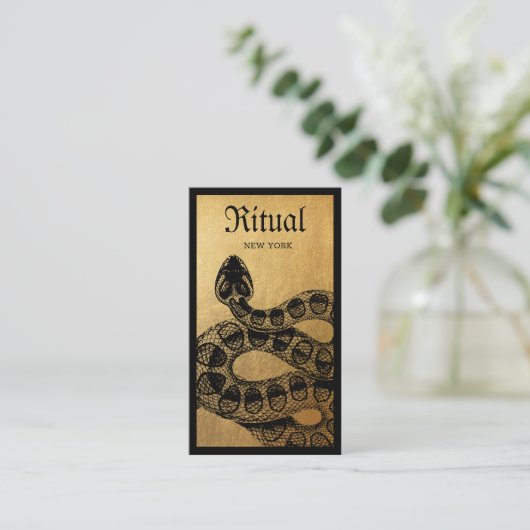 金ゴールドヘビ名刺 名刺 (スタンド正面)