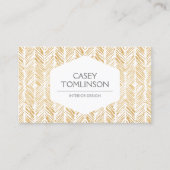 金ゴールドヘリンボーン/シェブロンのアートワーク 名刺 (正面)