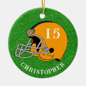 金ゴールドヘルメットのクリスマス セラミックオーナメント (正面)