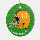 金ゴールドヘルメットのクリスマス セラミックオーナメント (左)