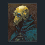 金ゴールドヘルメットCyberpunk Science Fiction ポストカード<br><div class="desc">ファンタジーアート商品by The Lunarium.</div>