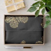 金ゴールドベクター蝶ブラックカラー 薄葉紙 (ギフト)