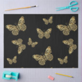 金ゴールドベクター蝶ブラックカラー 薄葉紙 (クラフト)