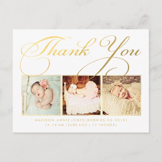 金ゴールドベビーサンキューsip&seeはがき 案内ポストカード (正面)