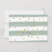 金ゴールドベビーシャワーの緑の幾何学的ベビー開花 サンキューカード (裏面)