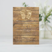 金ゴールドベビーシャワー足ウッドガール素朴ボーイ 招待状 (スタンド正面)