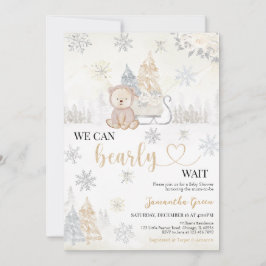 金ゴールドベビーシャワー 招待状