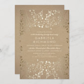 金ゴールドベビーズブレスクラフトバースデーパーティー 招待状 (正面/裏面)