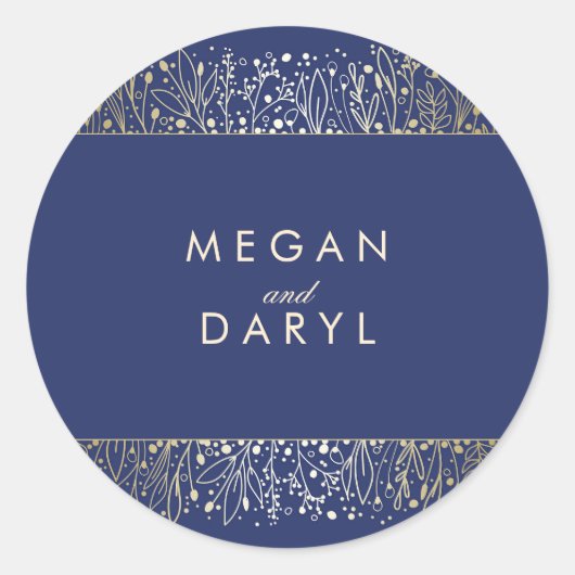 金ゴールドベビーズブレスフィリグリー海軍結婚ズ ラウンドシール (正面)