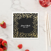 金ゴールドベビーズブレスフローラブラック スタンダードカクテルナプキン (インサイチュ)