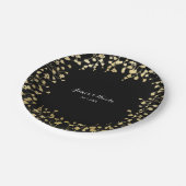 金ゴールドベビーズブレスフローラブラック ペーパープレート (アングル)