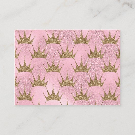 金ゴールドベビー図書図書要求ピンク金ゴールドプリンセス エンクロージャーカード (裏面)