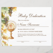 金ゴールドベビー献身証明書、バプテスマ (正面)